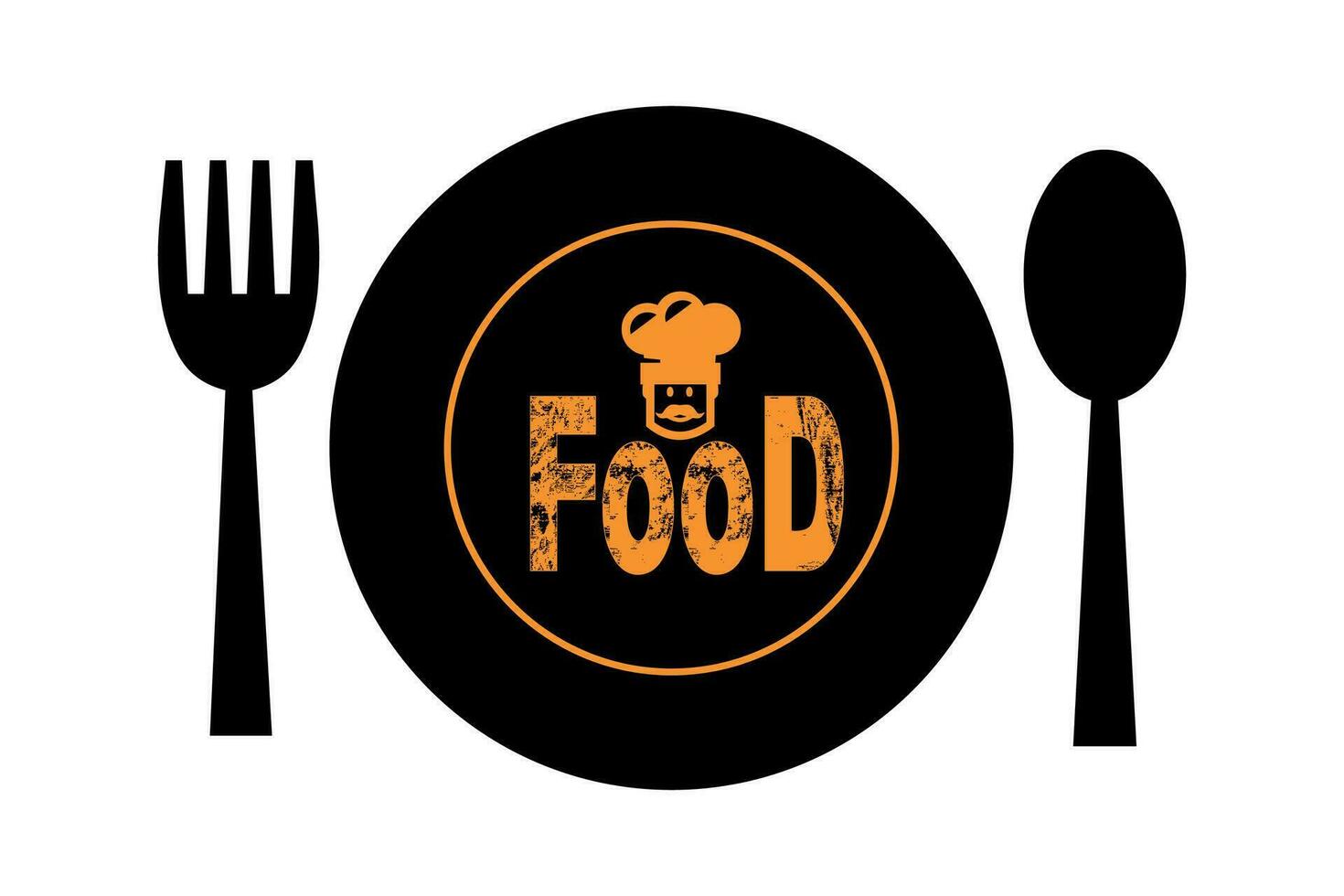 Restaurant icon with spoon and plate. vector
