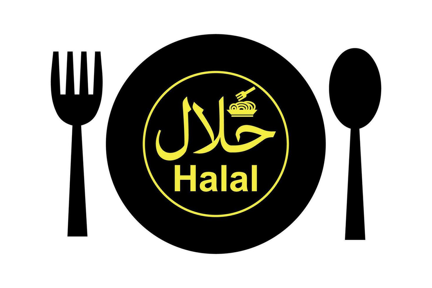 Restaurant icon with spoon and plate. vector