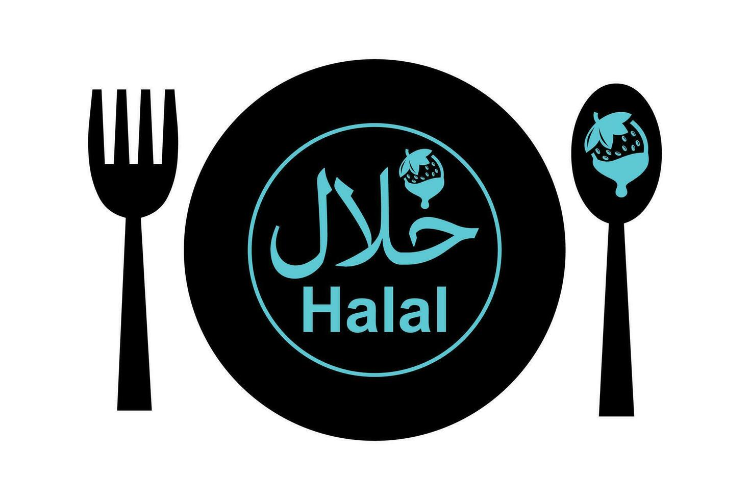 Restaurant icon with spoon and plate. vector