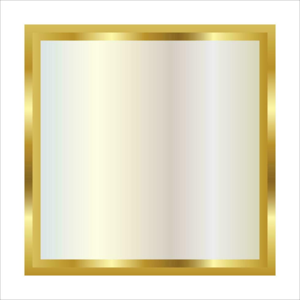 Rectangle golden frame border vector