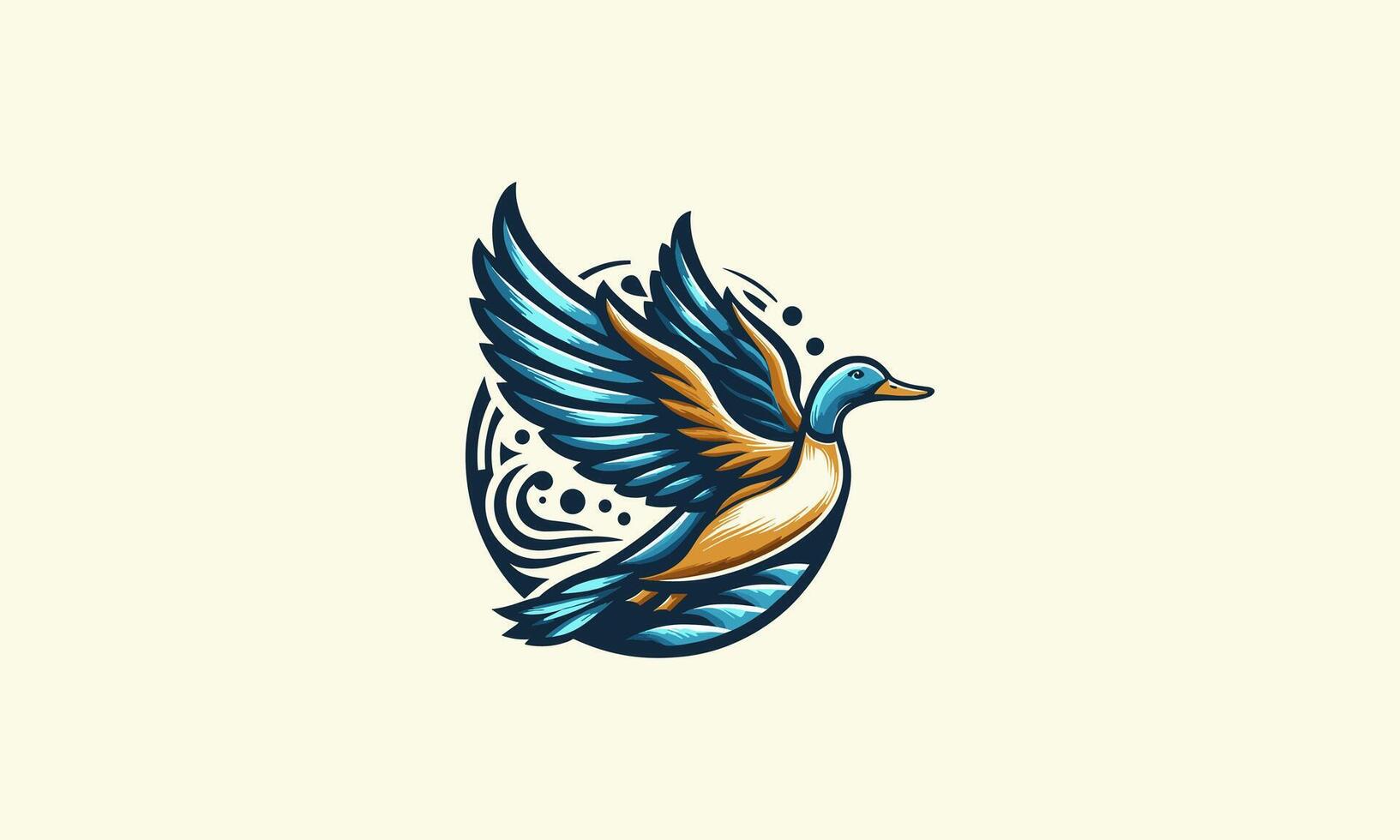 flying duck vector illustration mascot design