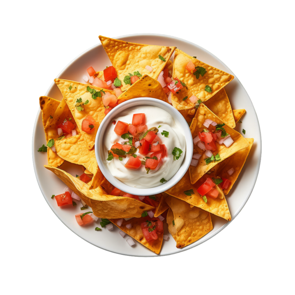 AI generated Delicious Nachos Isolated On Transparent Background png