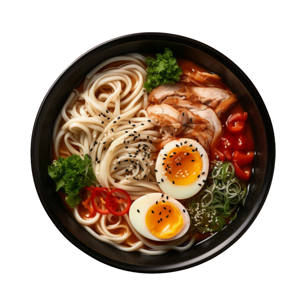 AI generated Delicious Ramen Isolated On Transparent Background png