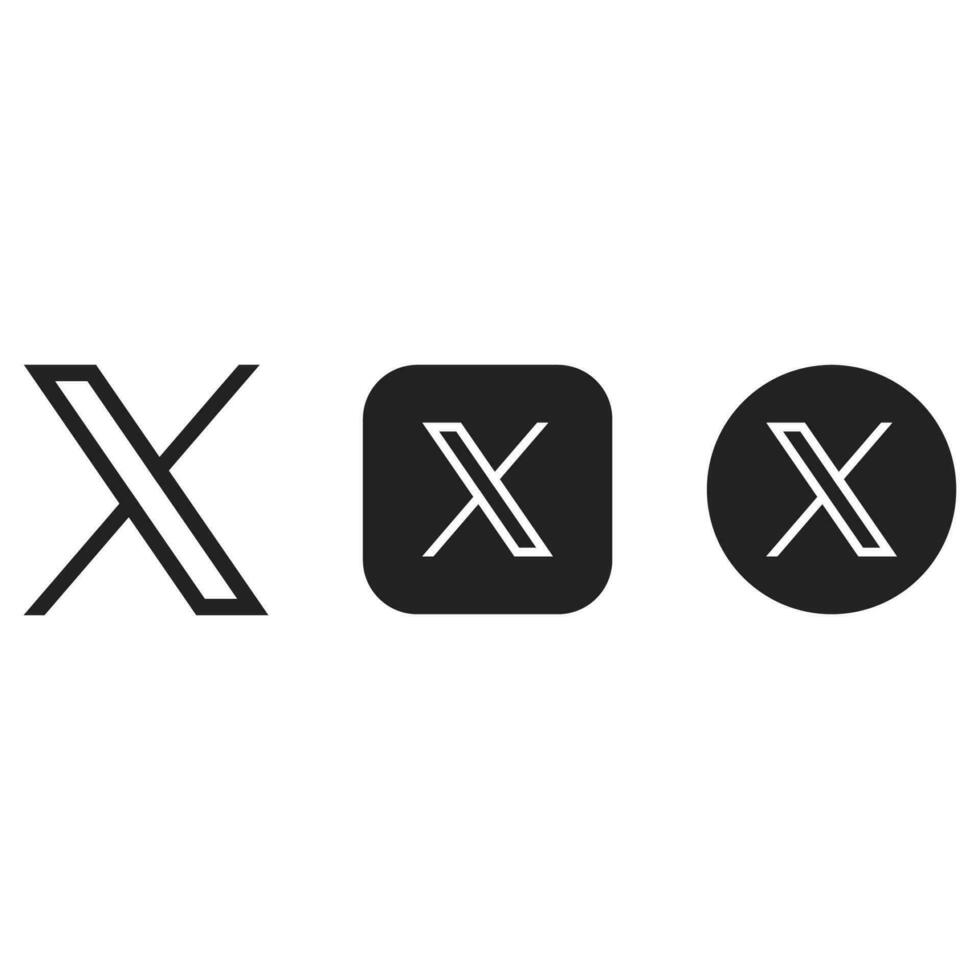 Set of Twitter new logos isolated on white background. x logo icon set. vector