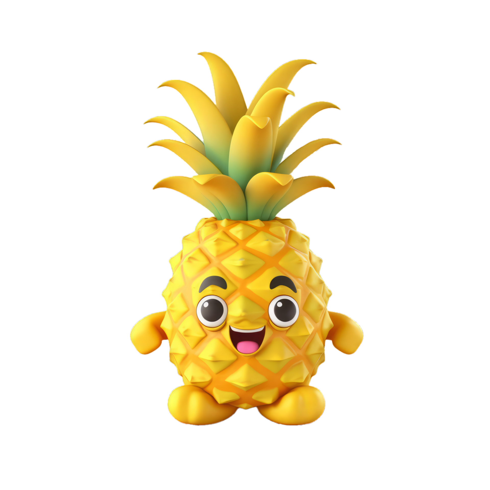 AI generated 3D Pineapple Character Mascot Isolated On Transparent ...