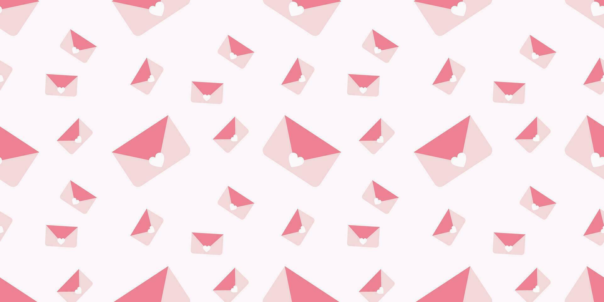 Love letters seamless pattern. Repeating design element for printing on wrapping. Surprise, gift, love and romance. March 8, wedding anniversary and Valentines day. Cartoon flat vector illustration