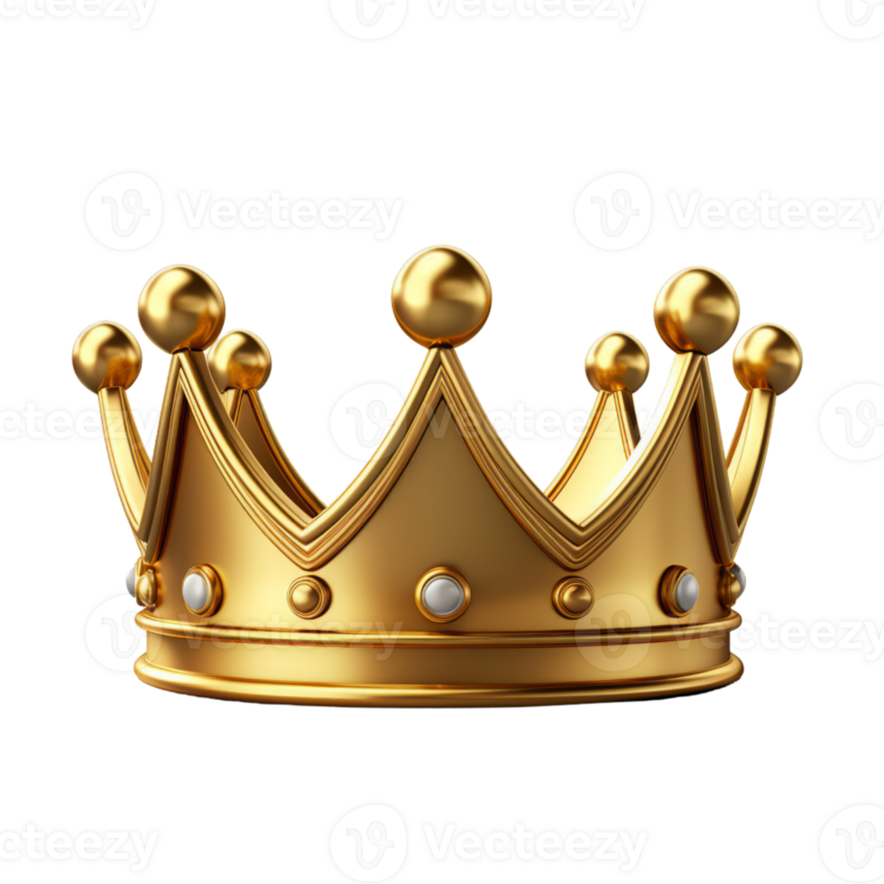 AI generated Elegant Golden Crown Isolated On Transparent Background ...