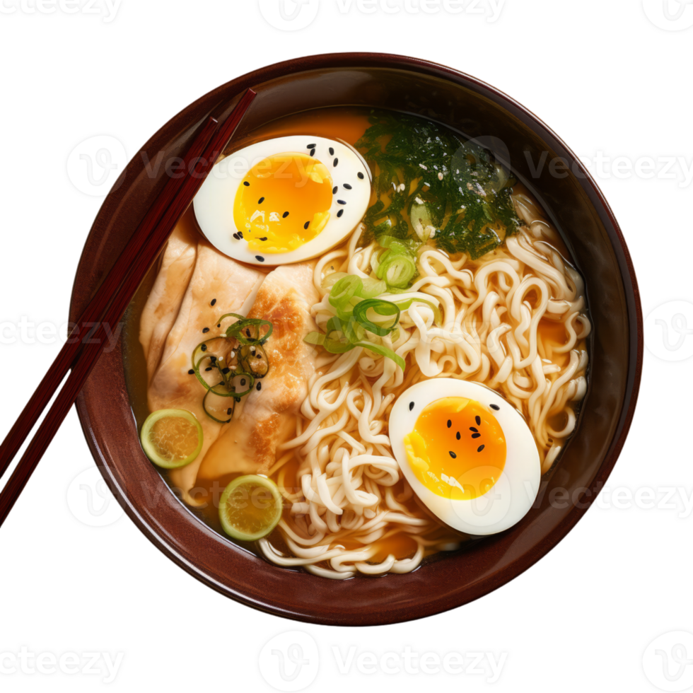 AI generated Delicious Ramen Isolated On Transparent Background png