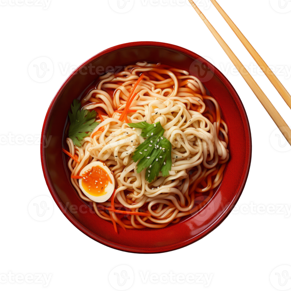AI generated Delicious Ramen Isolated On Transparent Background png