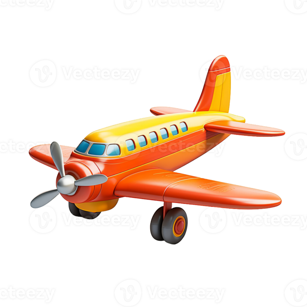 AI generated 3D Airplane Isolated On Transparent Background png