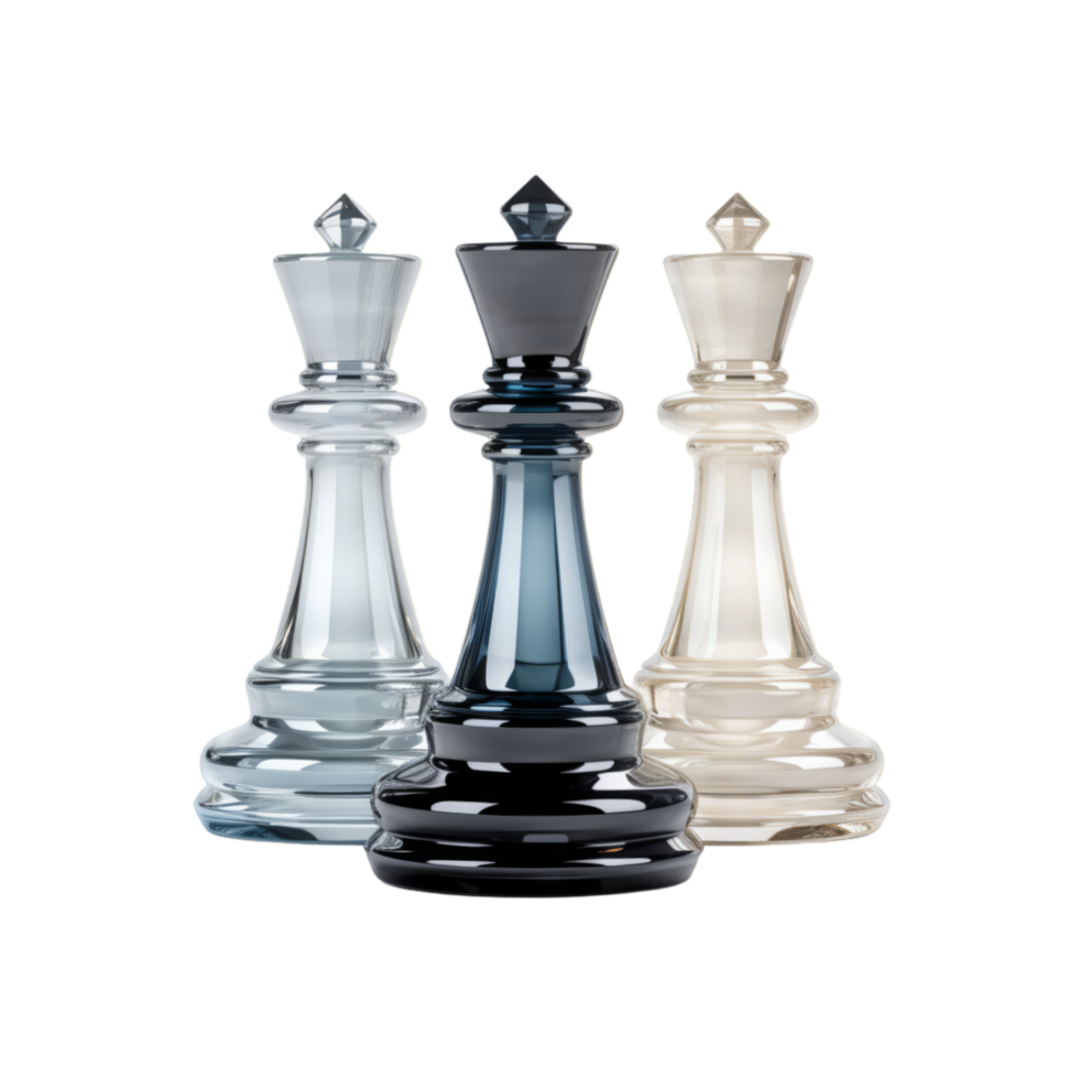 AI generated 3D Chess Pieces Isolated On Transparent Background png