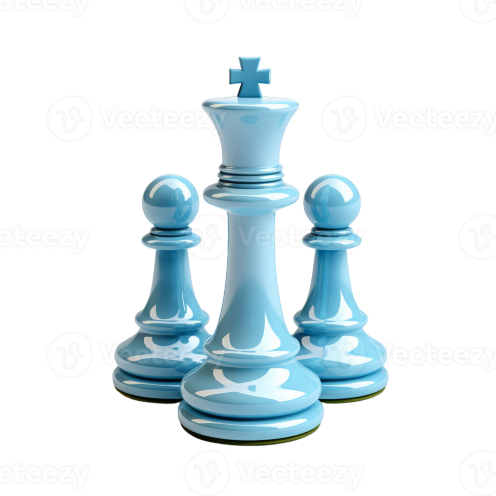AI generated 3D Chess Pieces Isolated On Transparent Background png