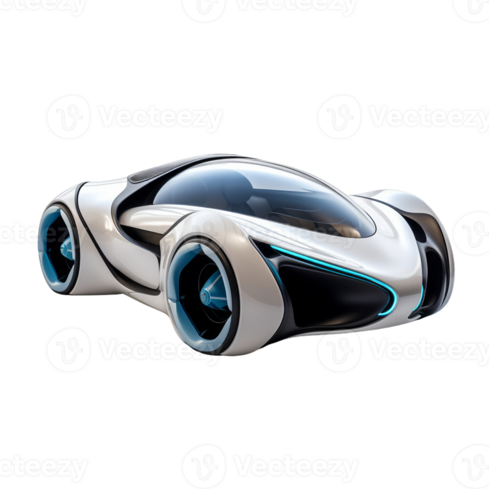 AI generated 3D Futuristic Car Isolated On Transparent Background png