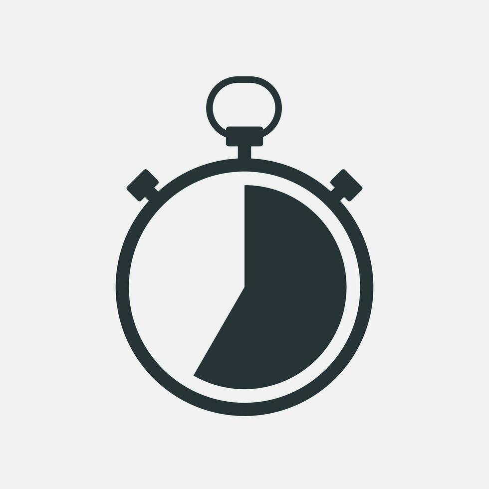 Stopwatch timer 35 seconds or minutes icon. Vector