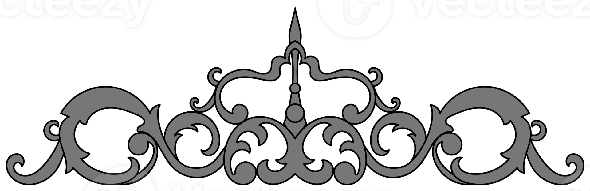 Vintage Baroque design pattern element engraving retro style png