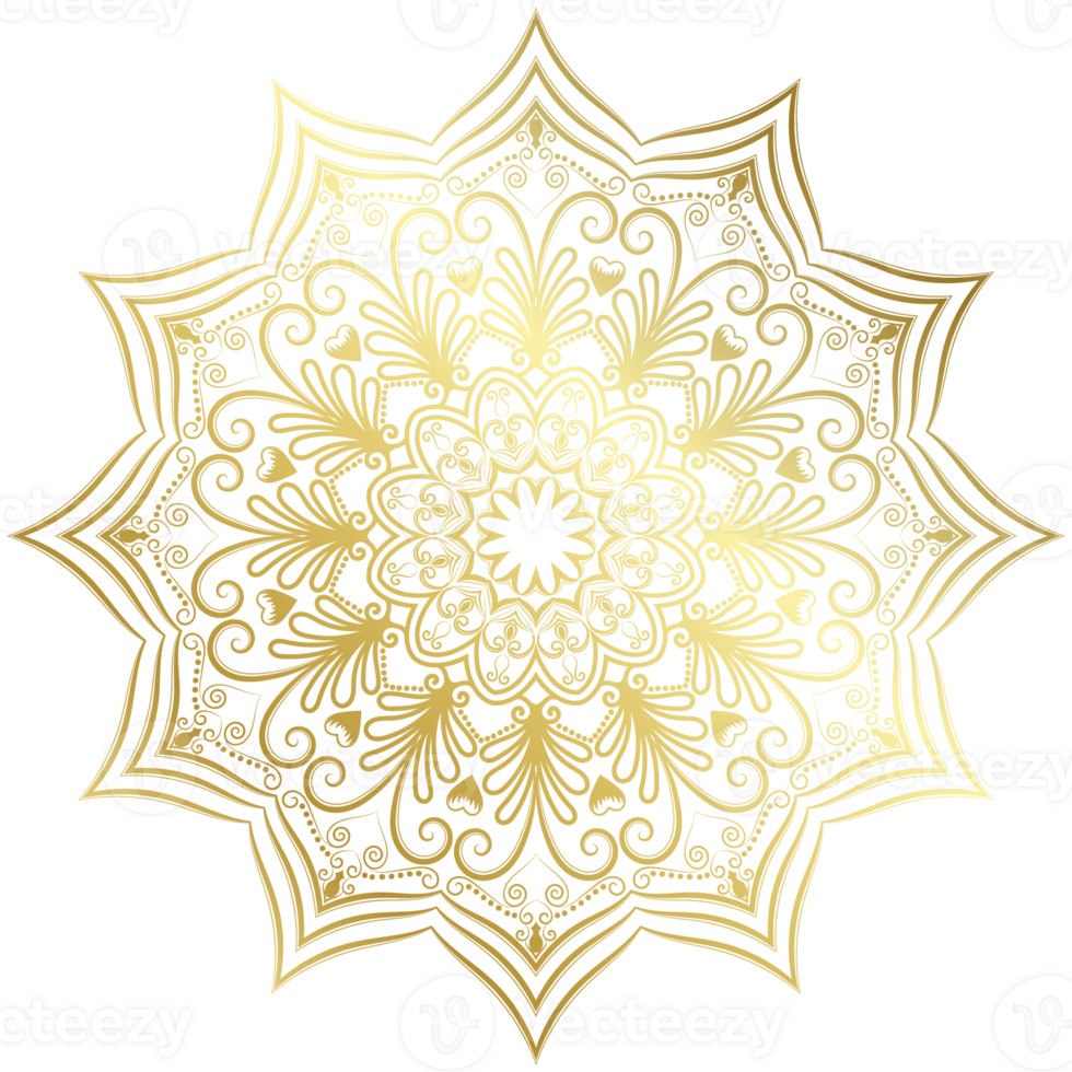 Golden mandala.Mandala de lujo .color dorado png