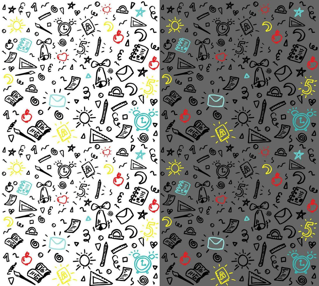 back to school. school background Seamless pattern with doodles vector