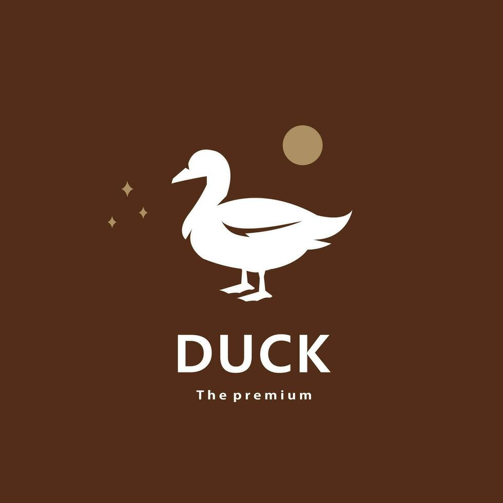 animal duck natural logo vector icon silhouette retro hipster