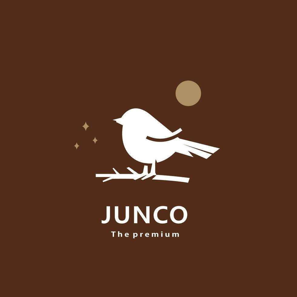 animal junco natural logo vector icono silueta retro hipster