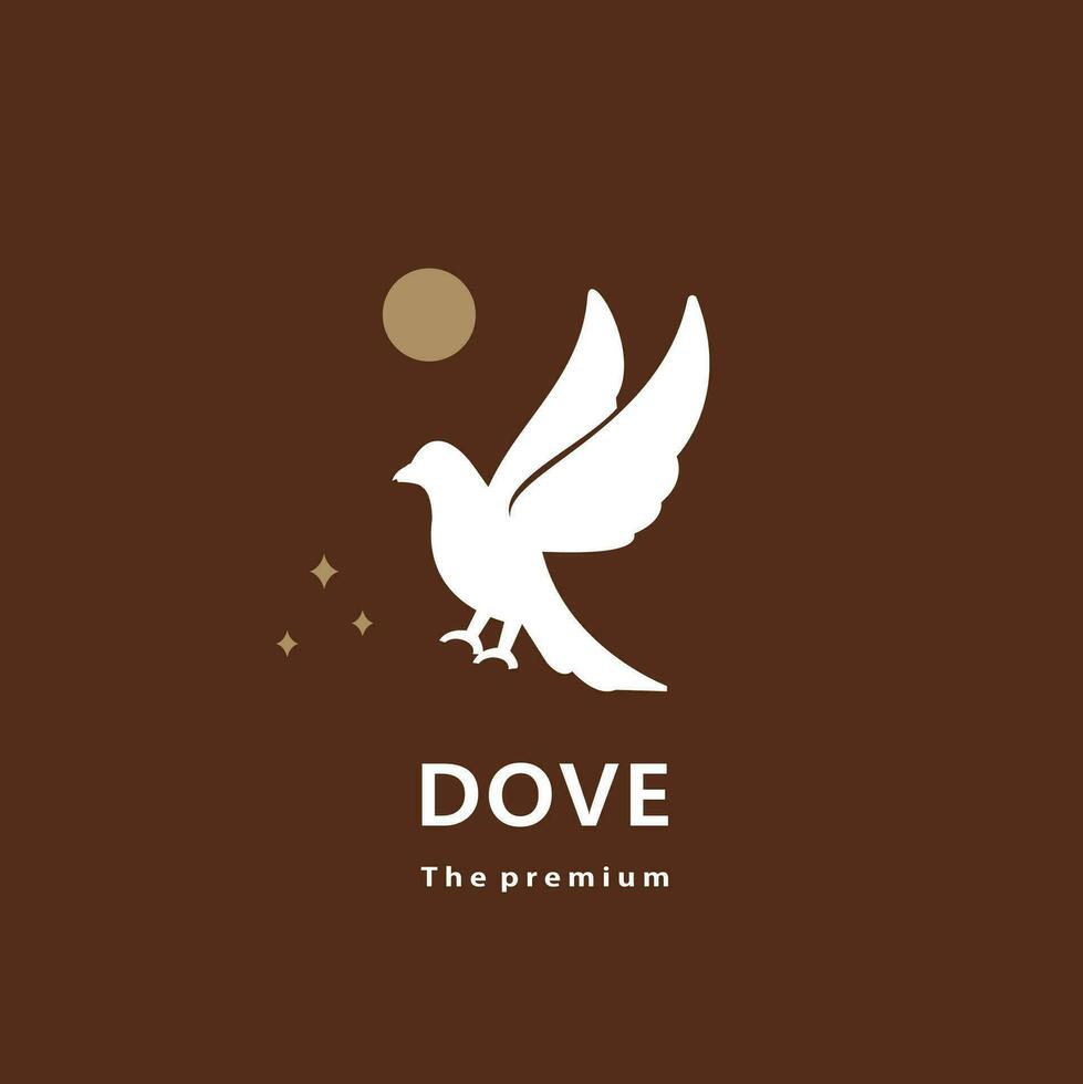 animal dove natural logo vector icon silhouette retro hipster