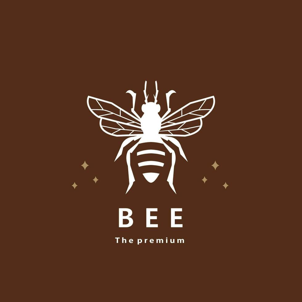 animal bee natural logo vector icon silhouette retro hipster