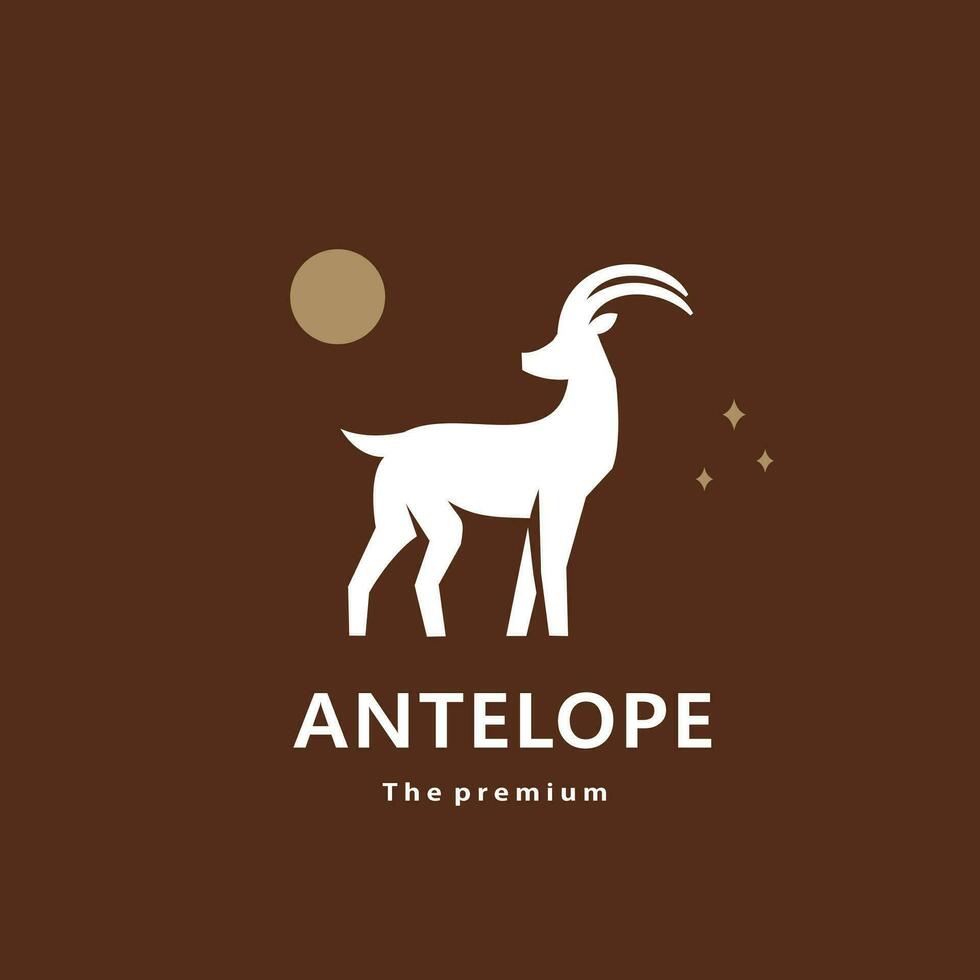 animal antílope natural logo vector icono silueta retro hipster