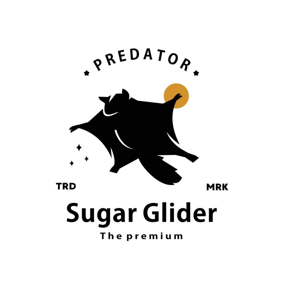 vintage retro hipster sugar glider logo vector outline silhouette art icon