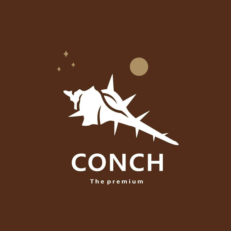 animal conch natural logo vector icon silhouette retro hipster