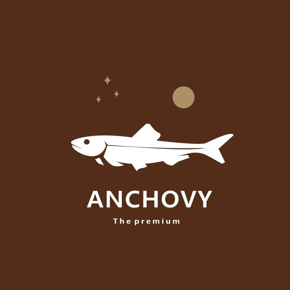 animal anchoa natural logo vector icono silueta retro hipster