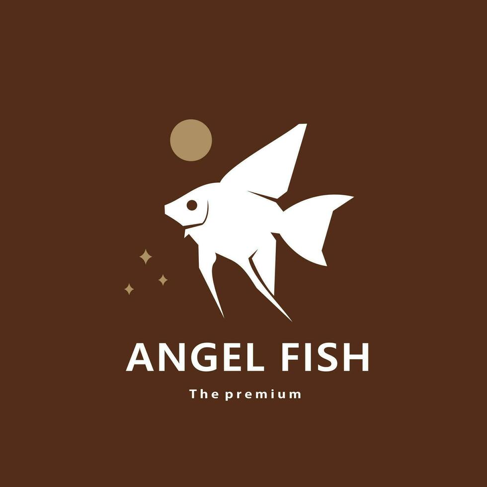 animal angel fish natural logo vector icon silhouette retro hipster