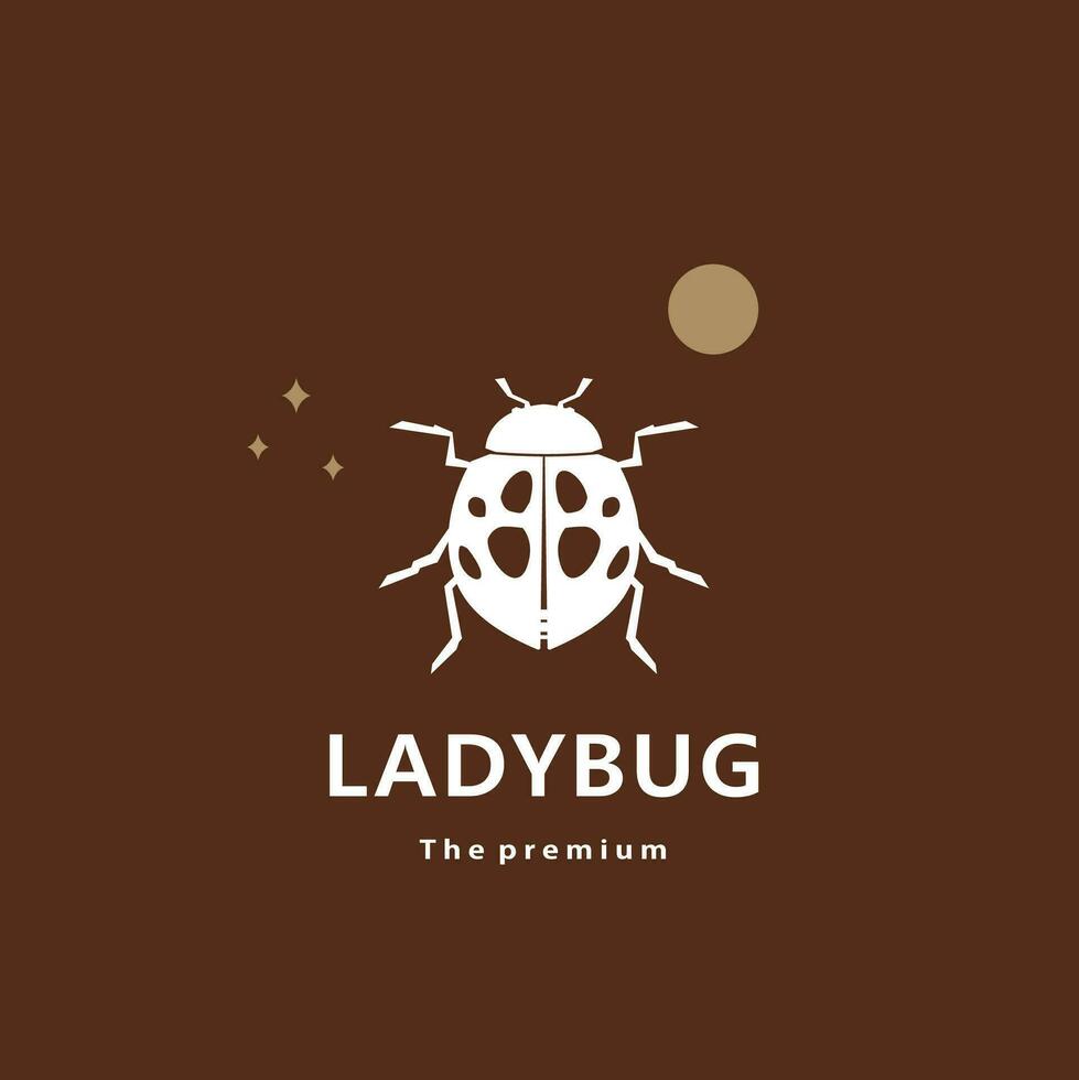 animal ladybug natural logo vector icon silhouette retro hipster