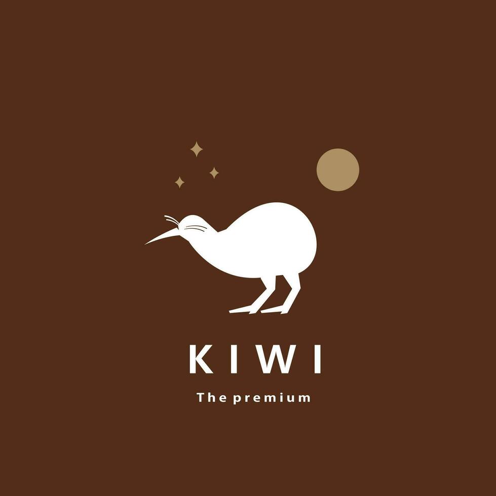 animal kiwi natural logo vector icon silhouette retro hipster