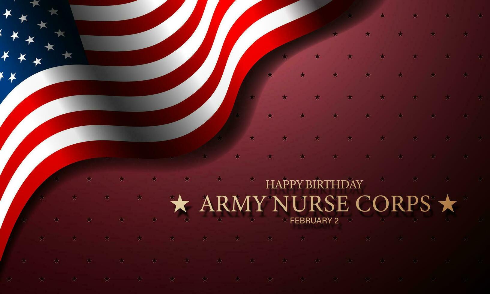Ejército enfermero cuerpo cumpleaños febrero 2 antecedentes vector ilustración