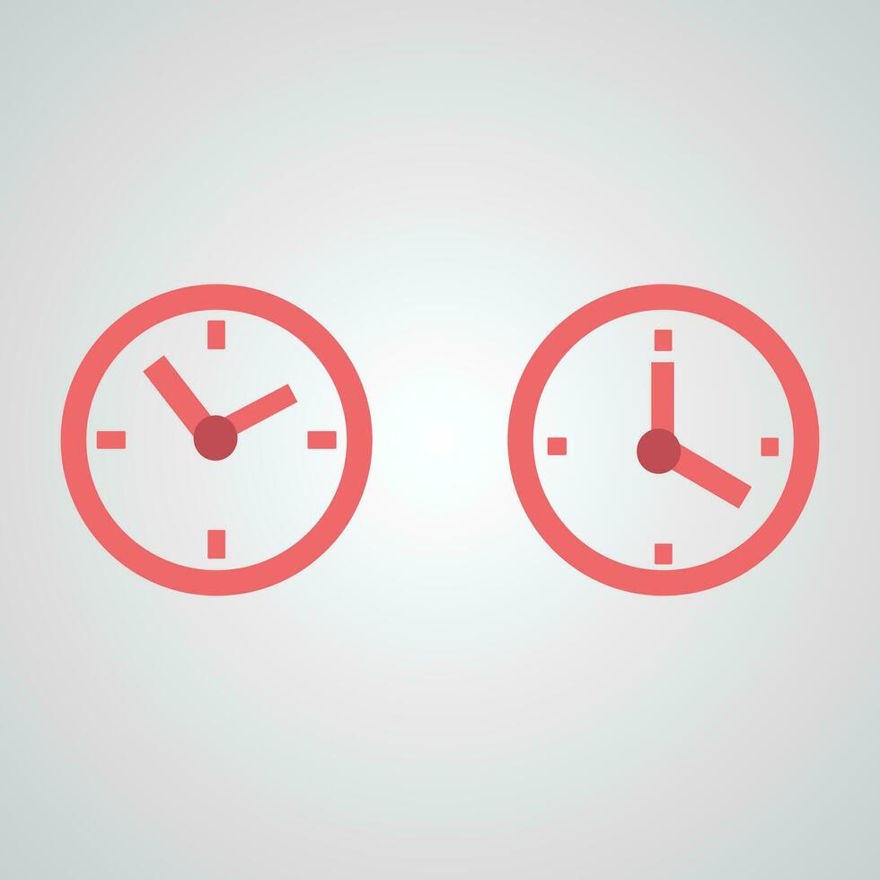 Two Clocks Displaying Different Time Zones vector