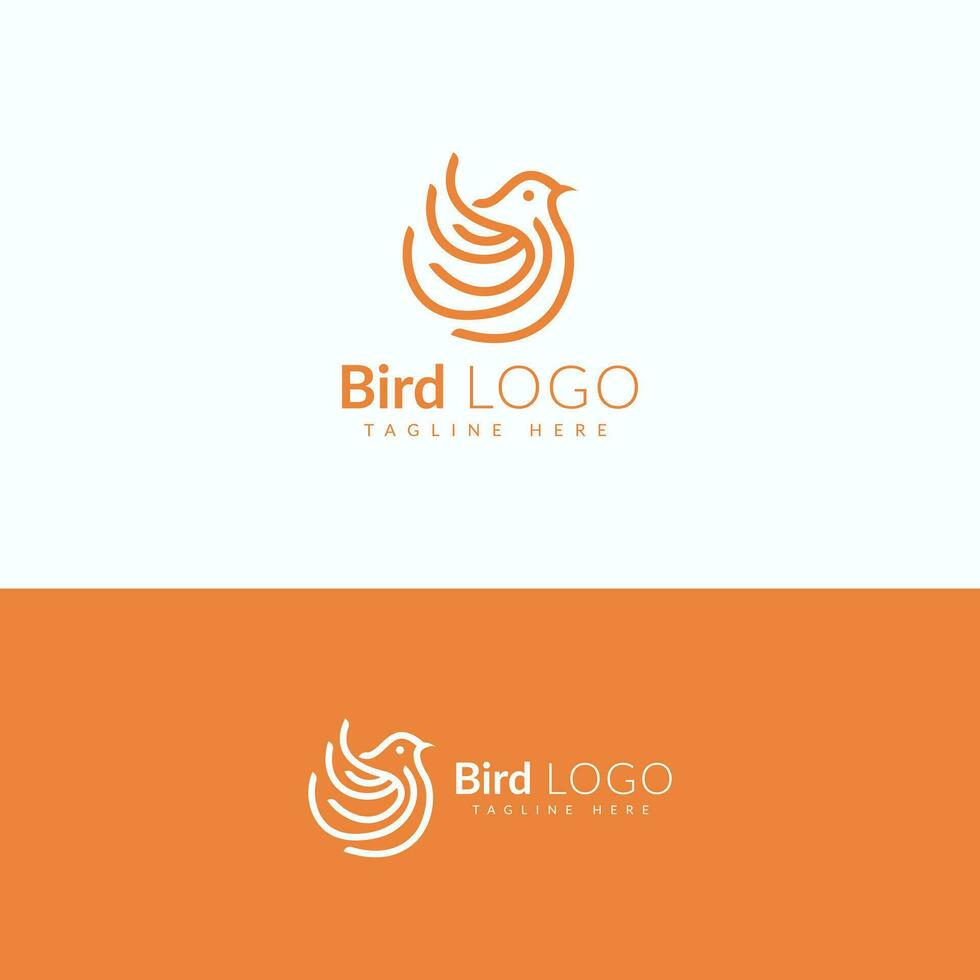 un sencillo logo presentando un central pájaro vector