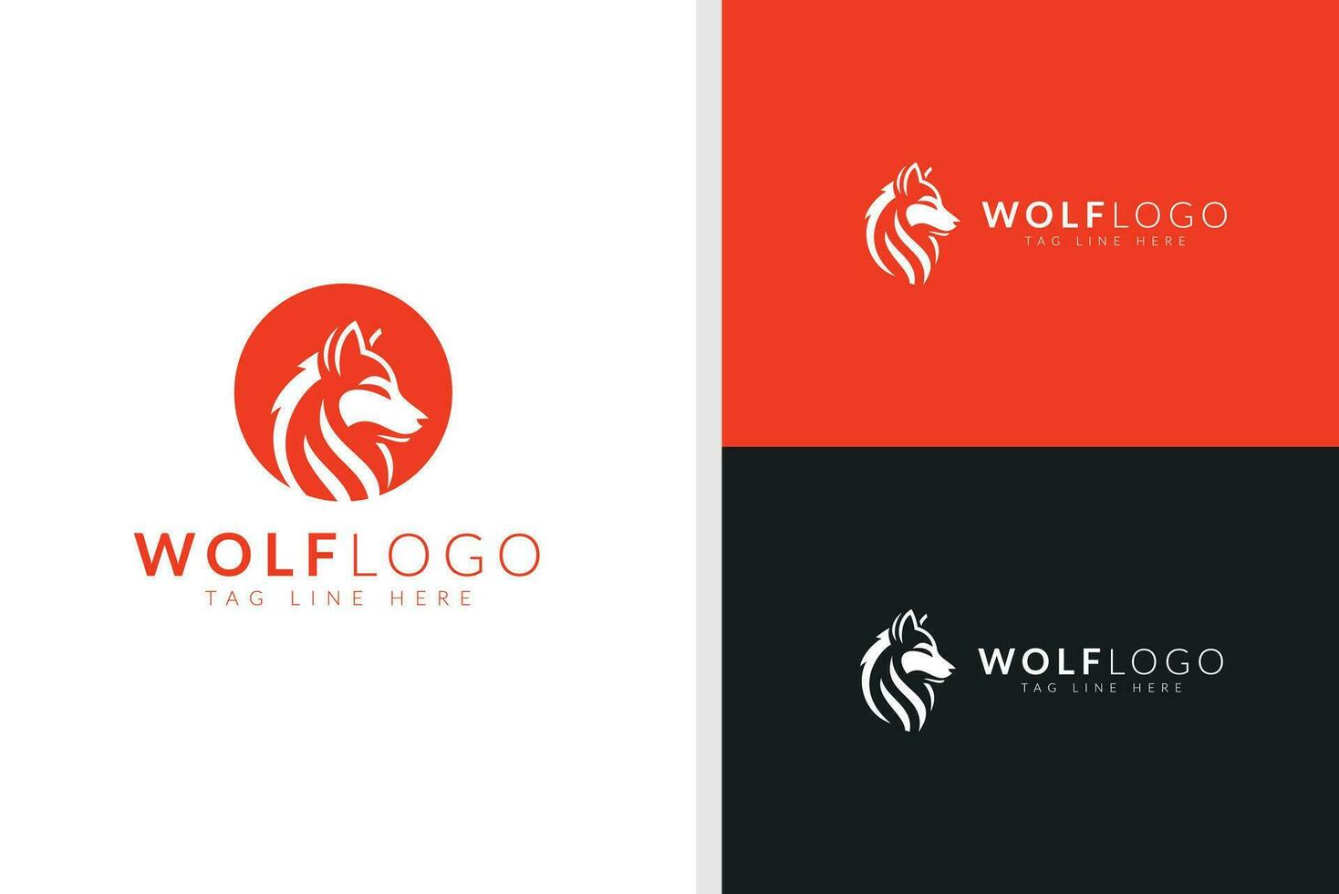 A Majestic Wolf Logo template vector