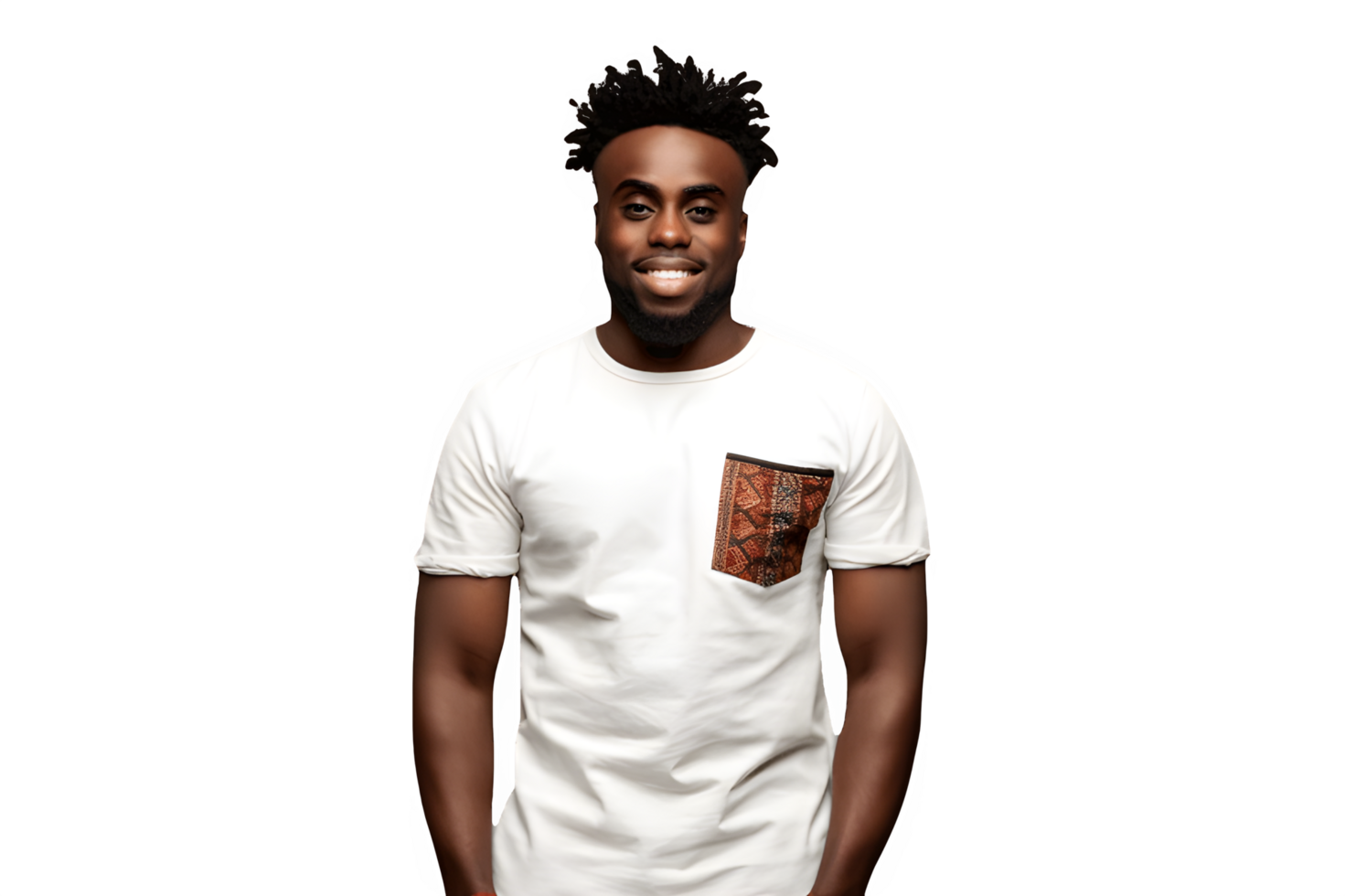 AI generated Smiling Young Man in Casual White T-shirt png