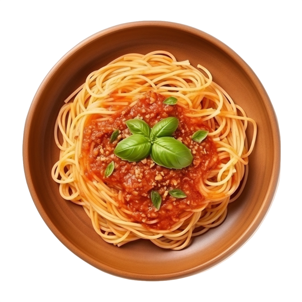 AI generated Classic Italian Spaghetti with Tomato Sauce and Basil
