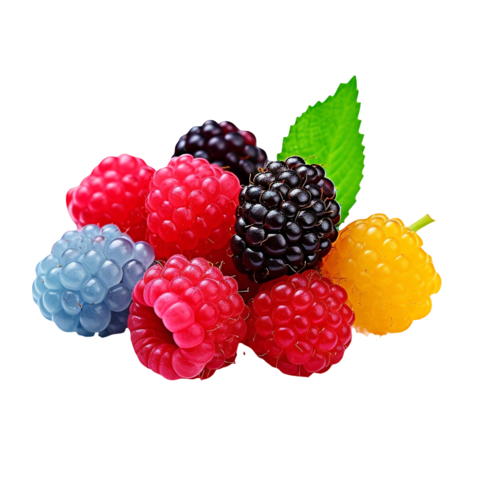 AI generated Assorted Fresh Berries on transparent background png
