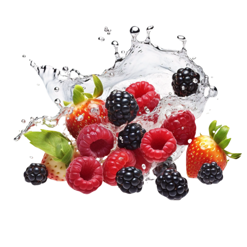AI generated Assorted Fresh Berries on transparent background png
