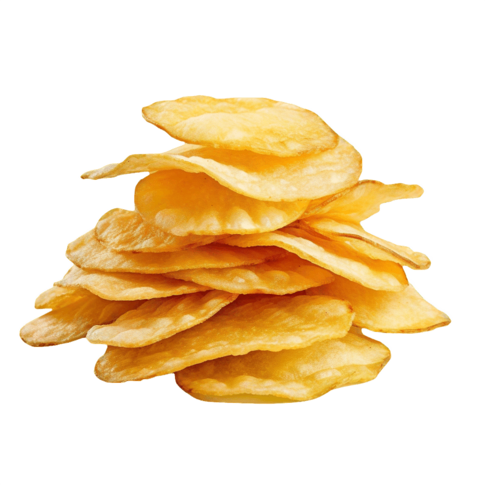 AI generated Crispy Potato Chips Stack isolated on transparent ...