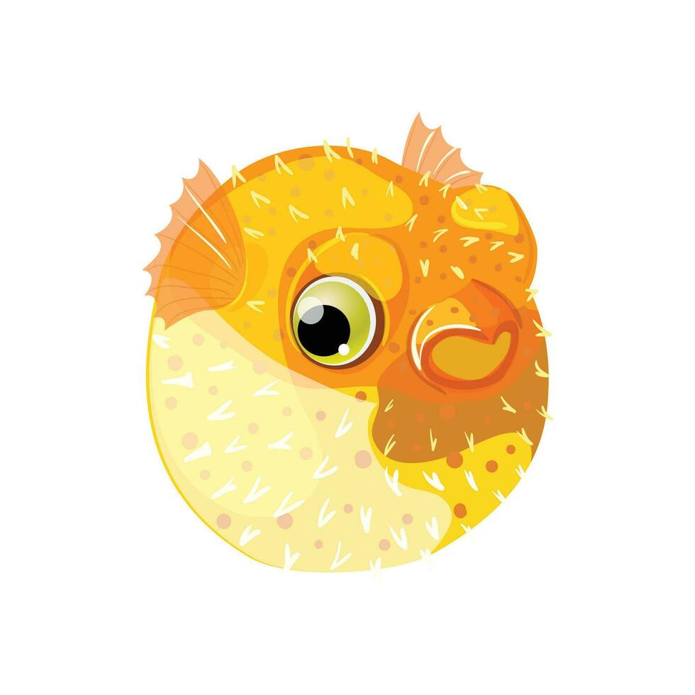 vector ornamental blowfish swiming life character