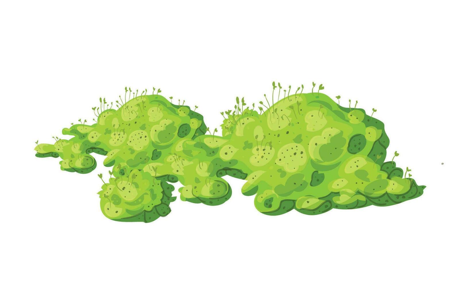 Vector swamp moss, forest lichen. marsh plants for computer games