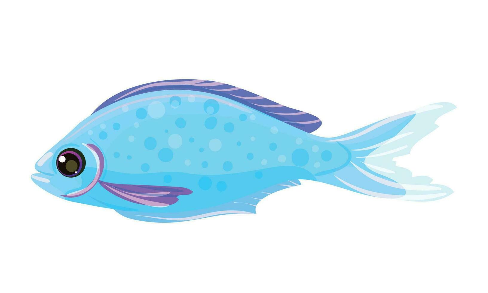 Vector isolated sea water parrotfish cartoon illustration on white background