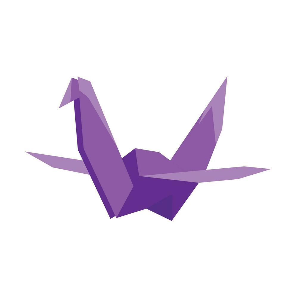 Vector origami bird on white background