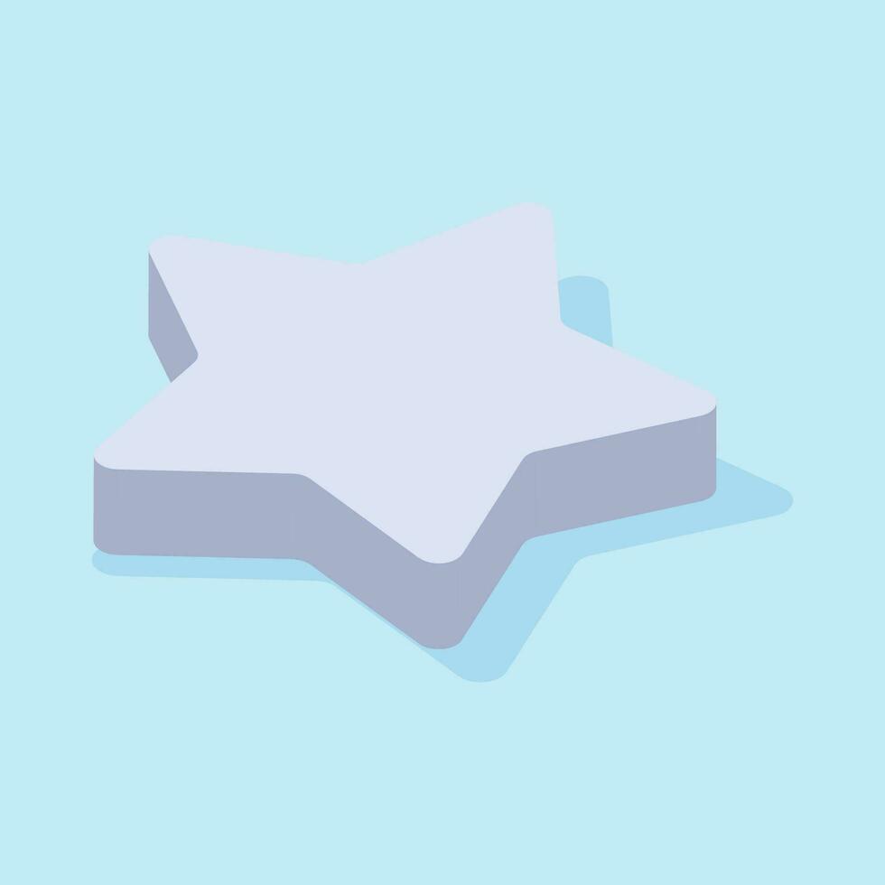 Vector isometric silver star on white background