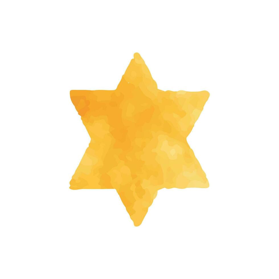 Vector hand painted gold watercolor simple star