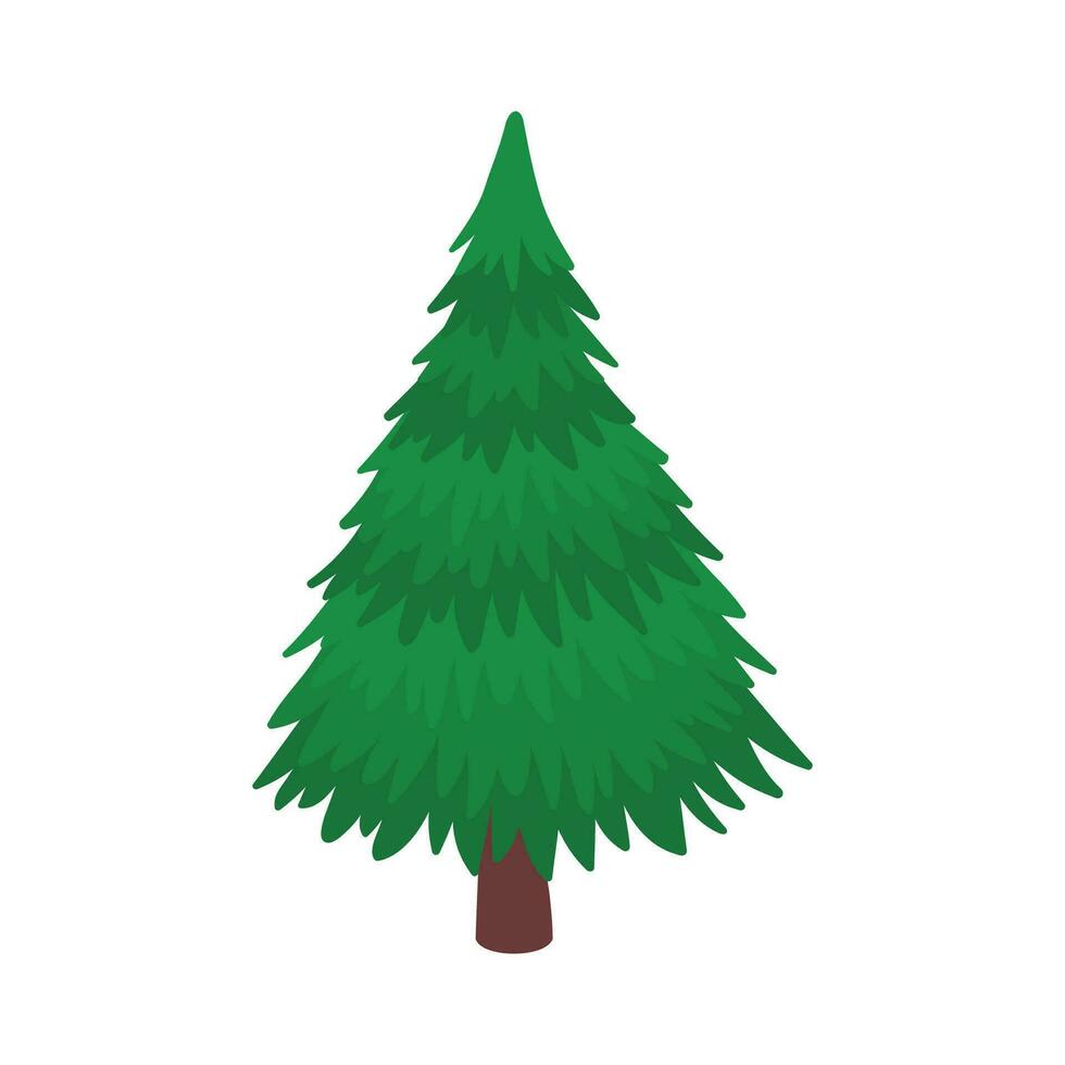 Vector christmas tree merry christmas on white background