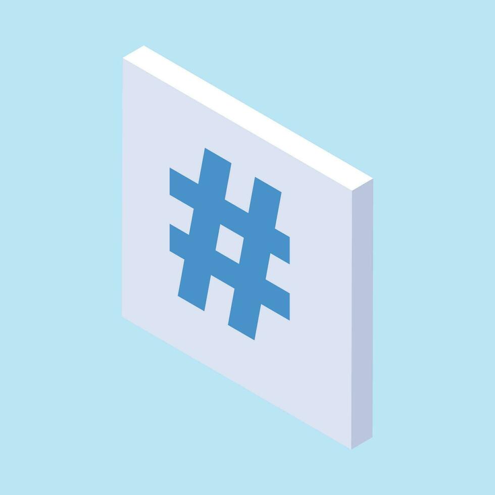 hashtag button social network media communication symbol internet message key 3d speech bubble icon vector
