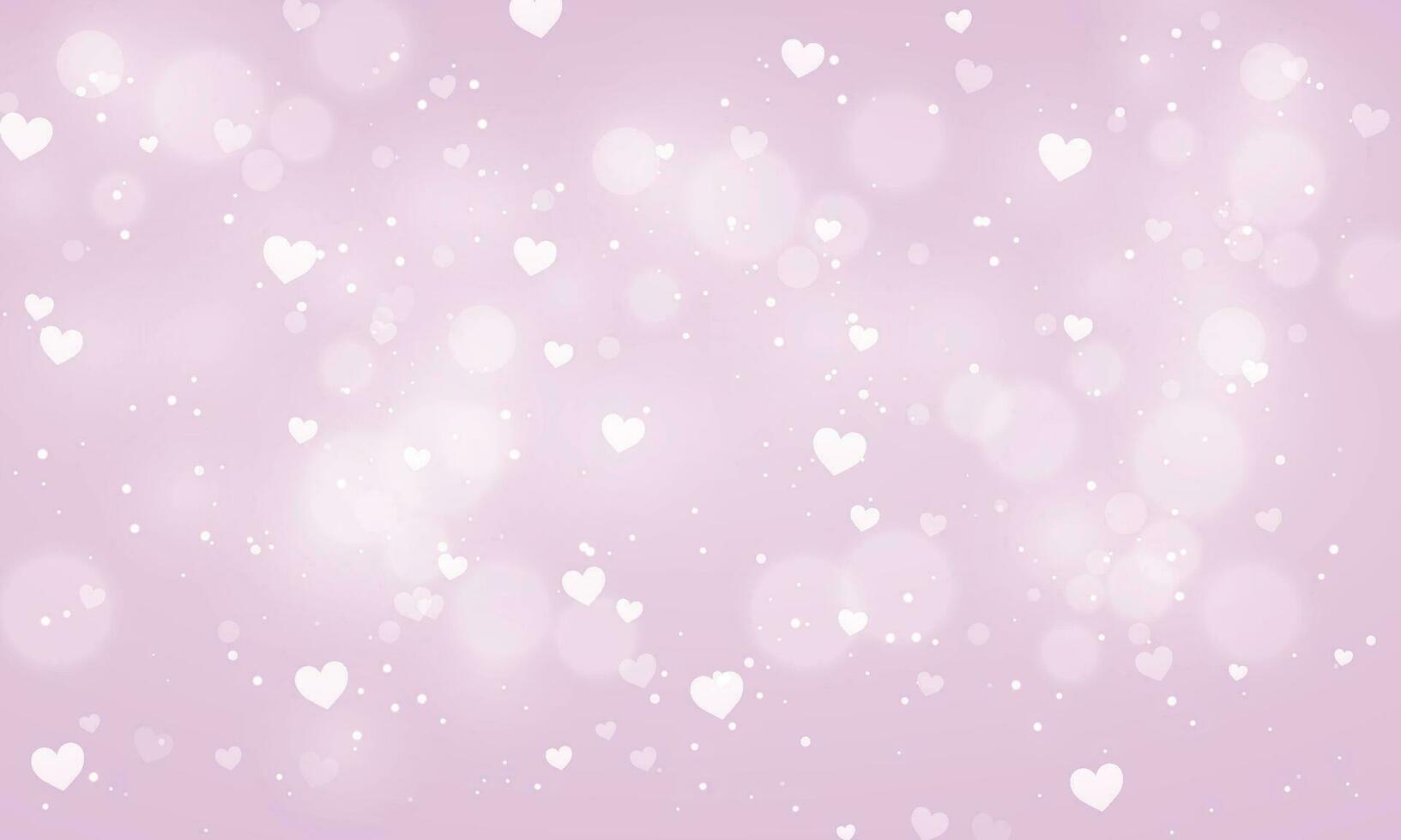 Vector purple blurred valentines day background with hearts